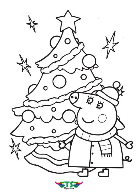 Peppa Pig Christmas Coloring Pages - Coloring Home