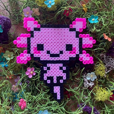 Diy Minecraft Axolotl Perler Bead Figure Axolotl Beadsо – NBKomputer