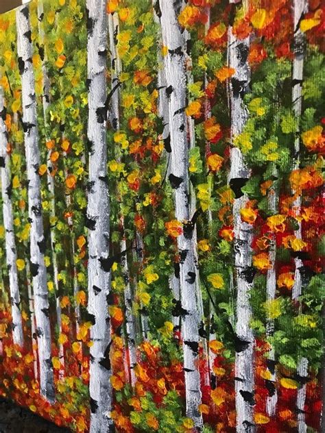 Original Birch Tree Painting colrfull painting contemporary | Etsy | Birch tree painting, Tree ...