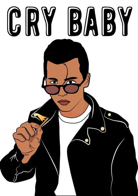 Johnny Depp Cry Baby Sticker by Miguel - White Background - 3"x3" | Johnny depp cry baby, Johnny ...