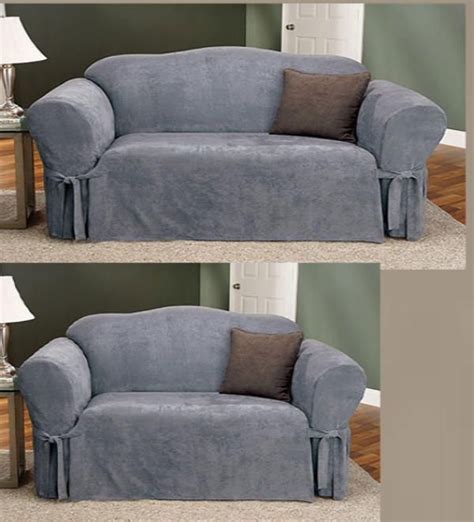 2-PC Soft Micro Suede Couch Sofa Love seat Slip covers Gray New | Suede couch, Micro suede couch ...