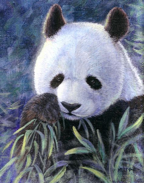 Panda with Bamboo Painting by Keena Friedrichsmeier - Fine Art America