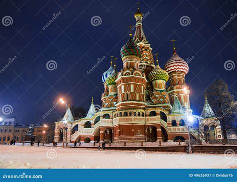 St. Basil S Cathedral in Winter (snow Storm), Russia Stock Image ...