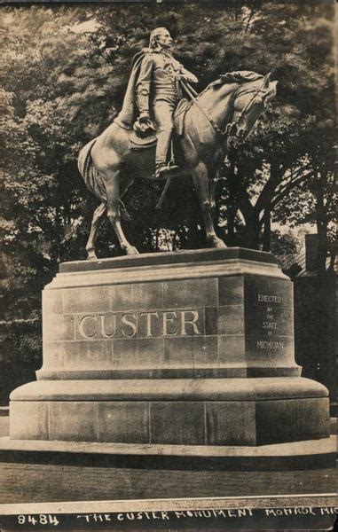 The Custer Monument Monroe, MI Postcard