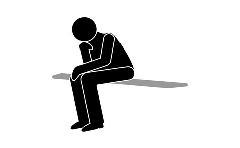 Sit Person Thinking icon. Depression, sad, loneliness concept. Vector ...