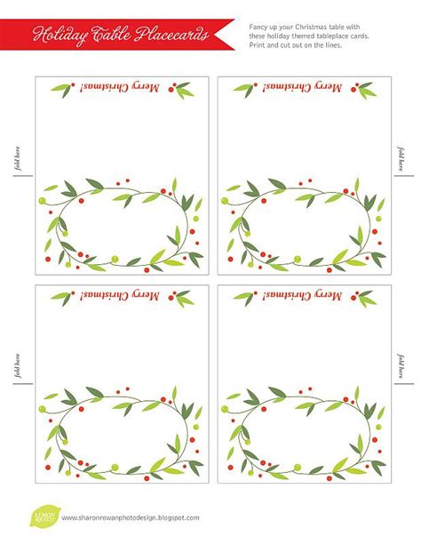 christmas | Free place card template, Printable place cards, Christmas place cards