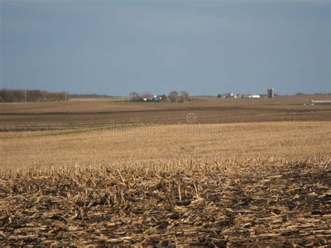 Harvested Corn Field in Iowa Stock Photo - Image of agriculture ...