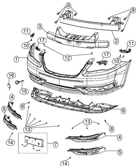 dodge Avenger Bracket. Fascia. Grille support - 68381170AA | Mopar ...