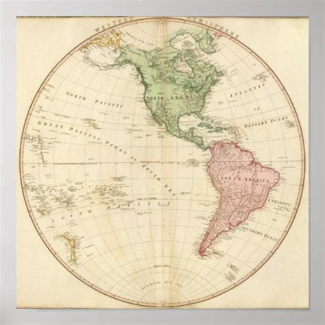 West Hemisphere map Poster | Zazzle