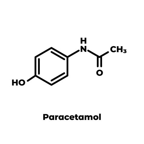 Paracetamol or acetaminophen chemical structure. Skeletal formula on ...