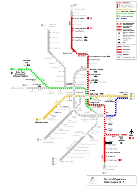 Qatar rail map - Qatar metro map (Western Asia - Asia)