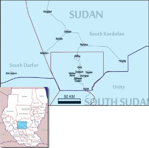 Map of the Abyei Administrative Area. | Download Scientific Diagram