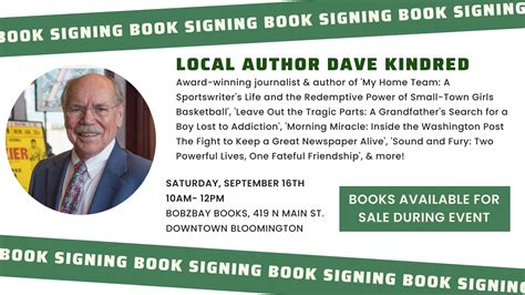 Book Signing with Local Author and Sports Journalist Dave Kindred ...