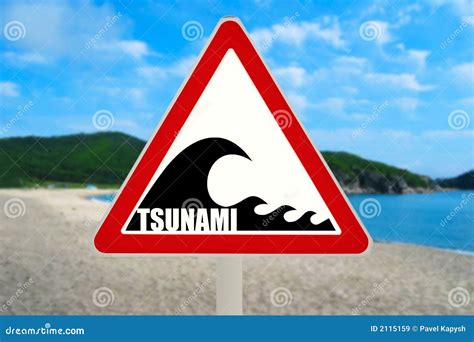 Tsunami Warning Sign stock image. Image of data, tourism - 2115159