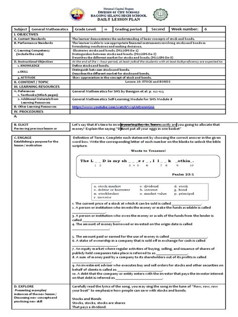 Lesson 10 Stock and Bonds | PDF | Stocks | Bonds (Finance)