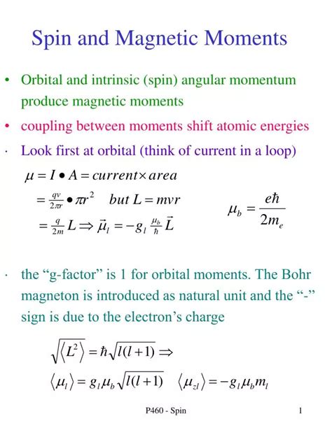 PPT - Spin and Magnetic Moments PowerPoint Presentation, free download ...