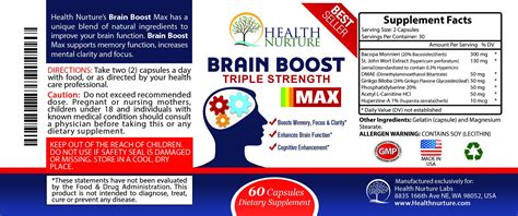 Health Nurture Brain Boost Maximum Strength - Best Brain Supplement ...