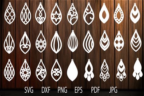 Earrings svg, Teardrop Earrings, Earrings Template (217005) | SVGs | Design Bundles