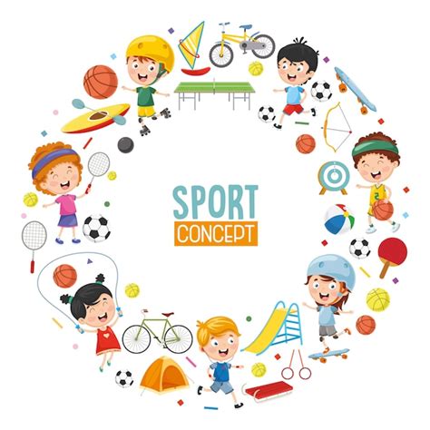 Premium Vector | Vector illustration of children sports concept design