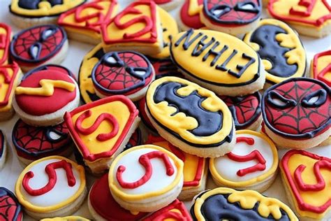 Super Hero Logo Cookies 3 dozen Mini Cookies