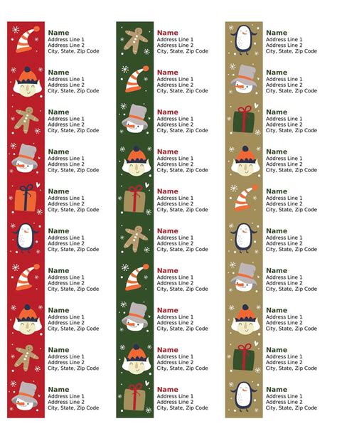 Christmas Spirit address labels Template In Word (.Docx File Download)