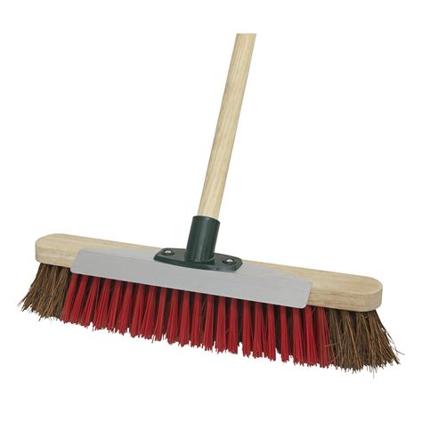 Heavy-Duty Broom with Scraper 16"(405mm) Stiff/Hard Bristle | Building Materials Online