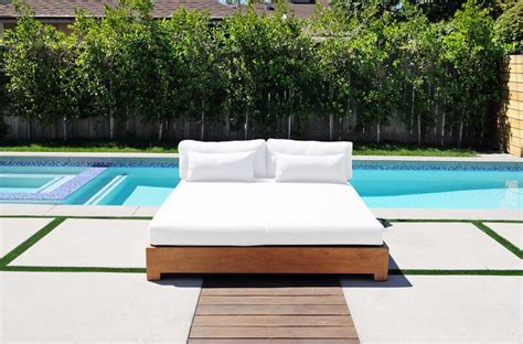 teak daybed outdoor furniture spacious design with cushions included resort quality | Interior ...