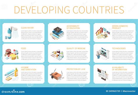 Developing Countries Infographics Layout Stock Vector - Illustration of market, demographic ...