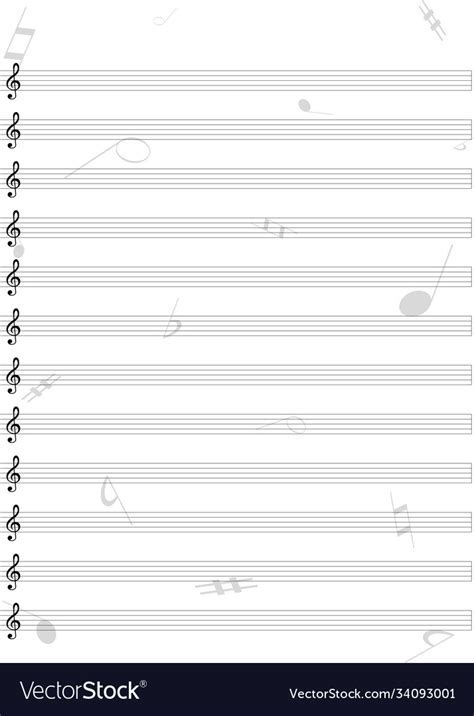 Blank music sheet score with violin keys real Vector Image