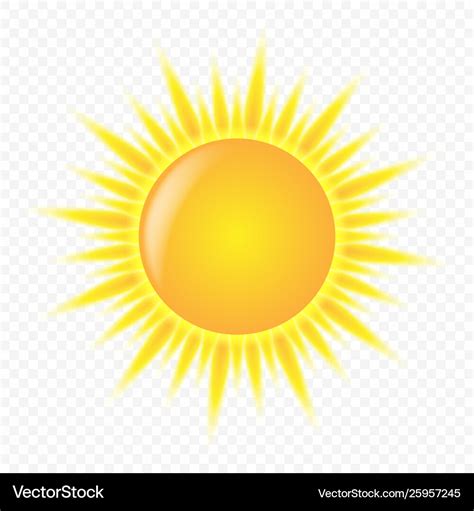 3d cute sun icon Royalty Free Vector Image - VectorStock