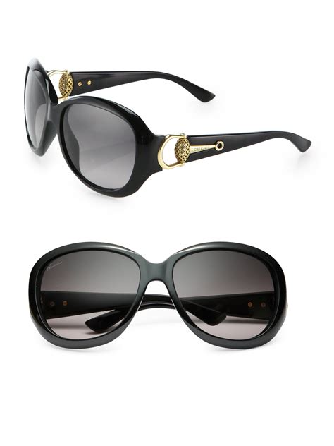 Gucci Horsebit 59mm Round Sunglasses in Black | Lyst