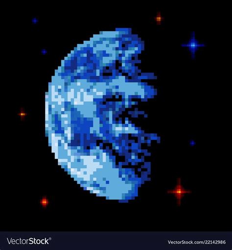 Earth pixel art pixelated planet in space Vector Image | Space art, Pixel art, Pixel art landscape