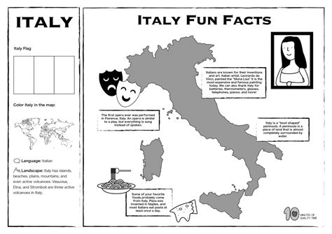 Italy – Free Lesson Plan and Worksheets – 10 Minutes of Quality Time