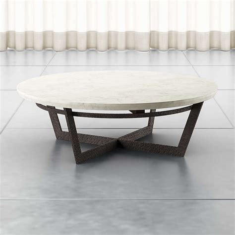 Verdad Round White Marble Coffee Table | Crate and Barrel