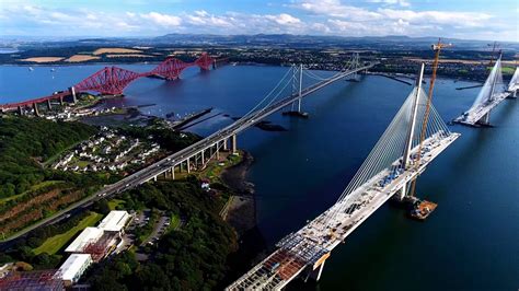 DJI Firth of Forth Bridges Scotland 3 Generations Birds Eye View - YouTube