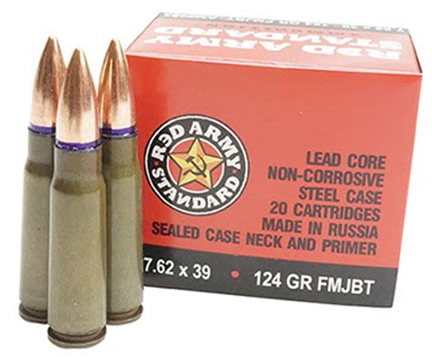 Century 7.62x39mm Ammo Of Red Army Standard - 124 gr FMJBT - 1000 rounds