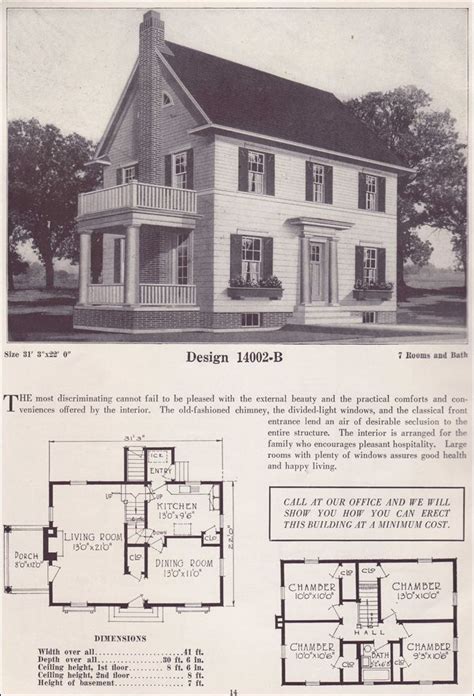 1925 Colonial Revival House Plans - Classic Home - Two-story - 1925 ...