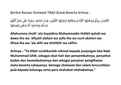 Berikut Bacaan Sholawat Tibbil Qulub Beserta Artinya.docx