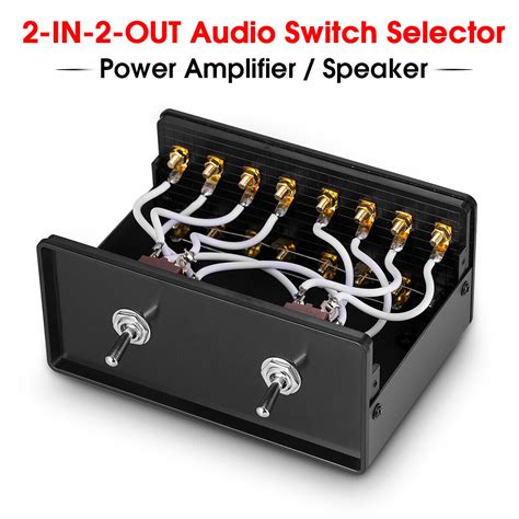 Passive 2-IN-2-OUT Power Amplifier / Speaker Switch Box A/B Selector ...