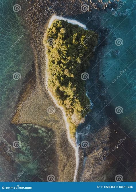 Drone view of small island stock image. Image of tourism - 111226461