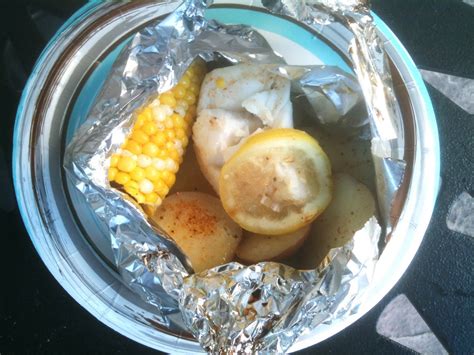 Cooking for One: Grilled Cod, Potatoes, and Corn in Foil