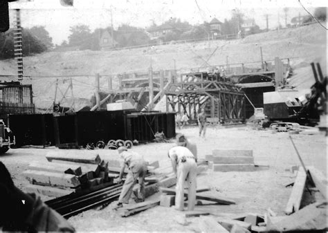 'Building the bridge', circa 1939/1940, and one from the 1950s. Three photos of the Lake ...