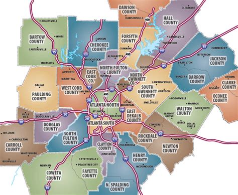 Map Of Georgia Atlanta Area | Map of Atlantic Ocean Area