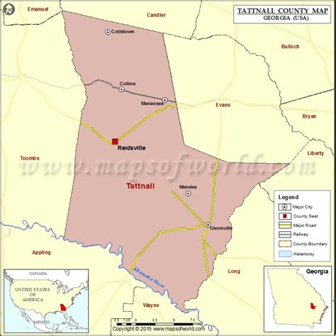 Tattnall County Map, Map of Tattnall County Georgia