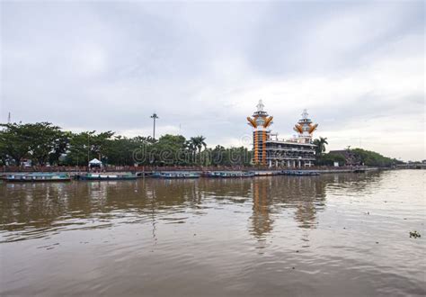 Viewing Tower in Taman Siring, Banjarmasin City, South Kalimantan, Indonesia. Located on the ...