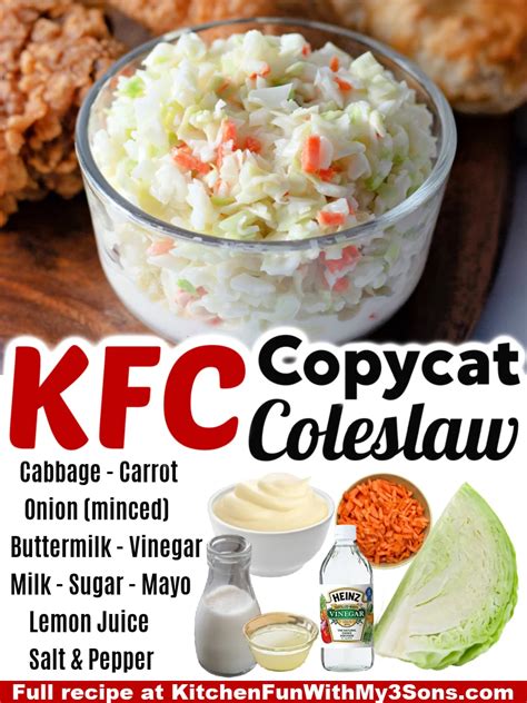 Copycat KFC Coleslaw Recipe - Now you can make the beloved KFC coleslaw at home. | Kfc coleslaw ...