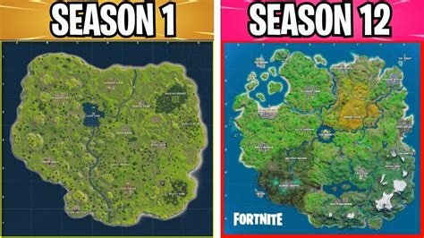 Evolution Of The Entire Fortnite Map (Season 1 - Season 12) - YouTube