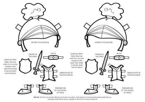 The armor of God paper dolls