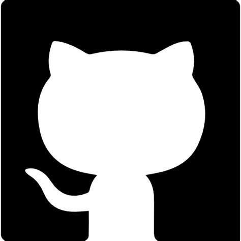 Icono de Silueta del logo de github en un cuadrado