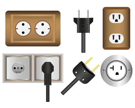 different sockets and plugs for connection of electricity 14743576 ...